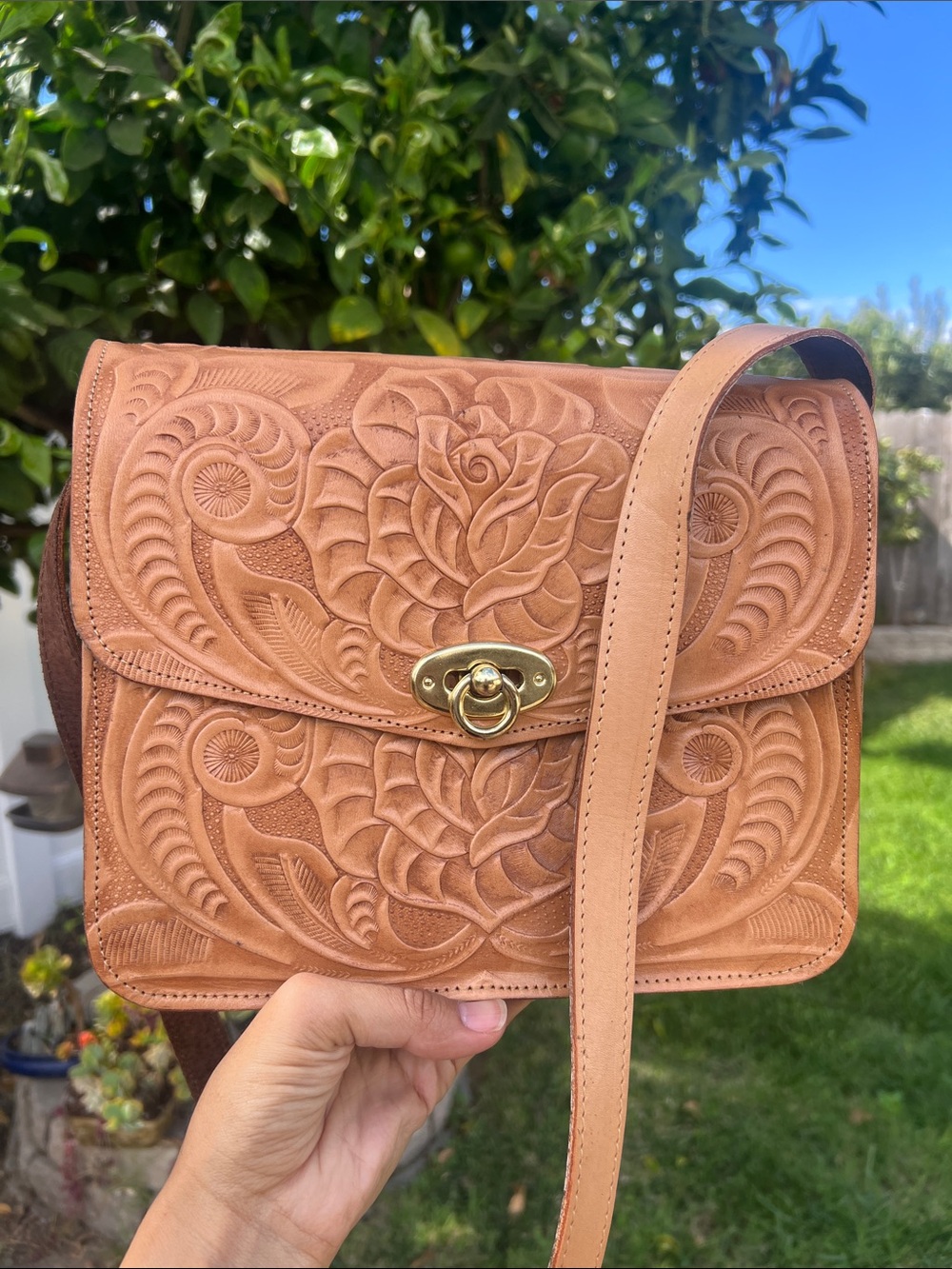 Leather handmade in Mexico purse